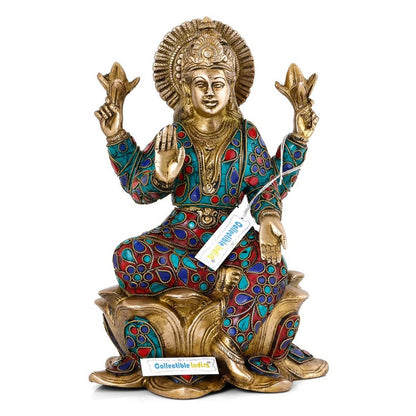 Handcrafted Brass Statue of Lakshmi in sitting position Idol
