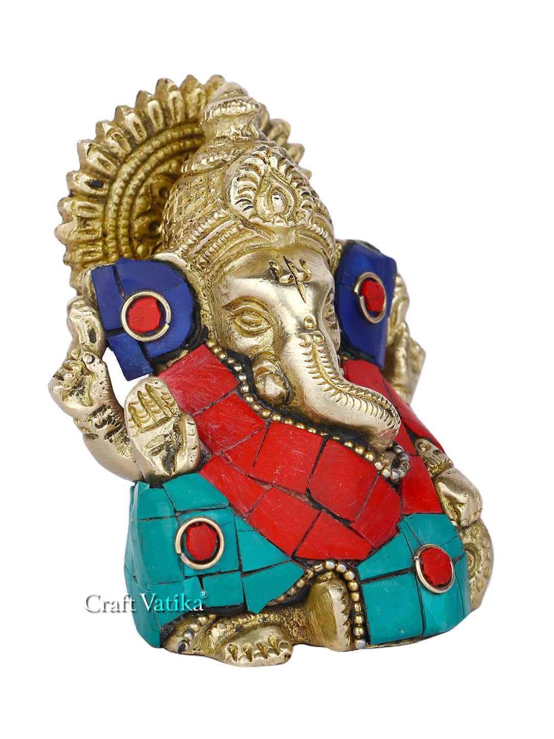 Decorative Long Ear Brass Ganesha Idol, Gts194
