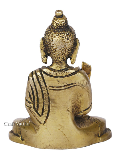 Brass Blessing Buddha Statue With Sacred Kalash Bbs261