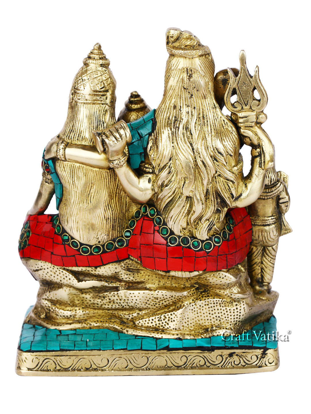 Brass Shiva Parvati Ganesh Statue Shts111