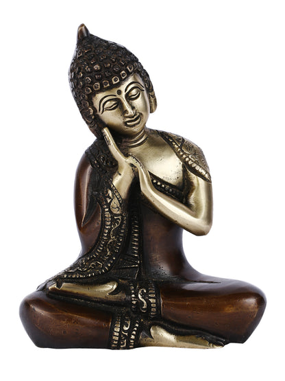 Brass Resting Gautam Buddha Idol Showpiece Bbs265