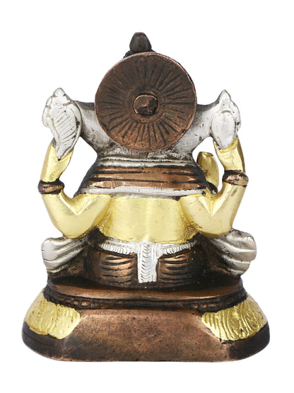 Brass Ganesha Idol Sitting On Round Base Gbs125