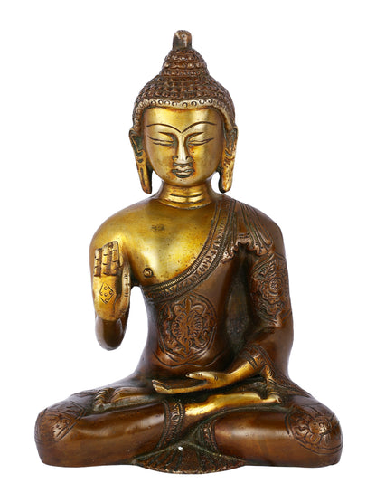 Brass Ashtamangala Buddha Idol Showpiece Statue Bbs298