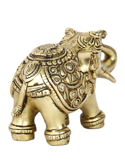 Trunk Up Elephant Brass Decorative Showpiece Dfbs222