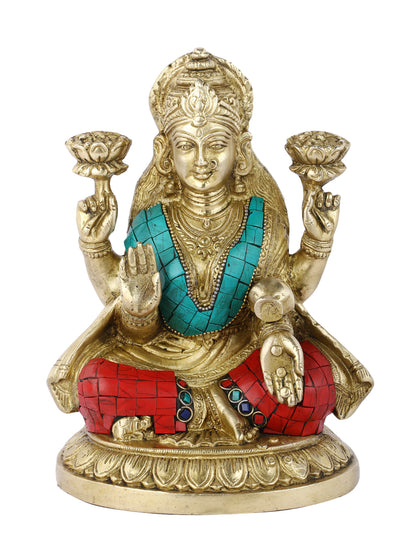 Goddess Lakshmi Ji Idol Sitting On Beautiful Pedestal Statue Lts123