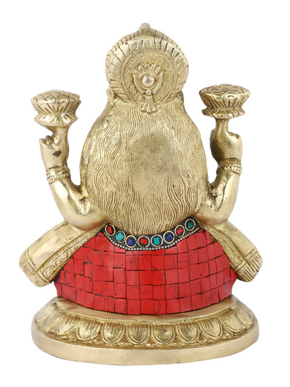 Goddess Lakshmi Ji Idol Sitting On Beautiful Pedestal Statue Lts123