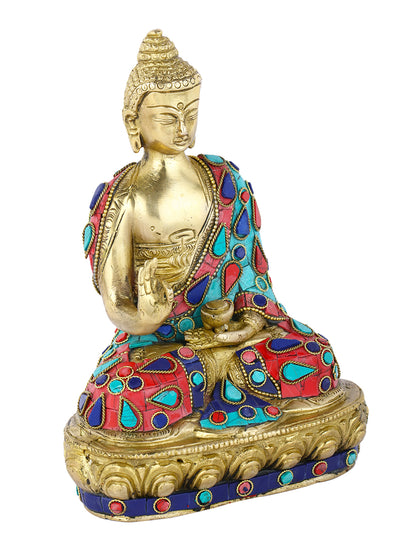 Brass Blessing Buddha Decorative Figurine Bts184
