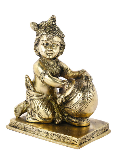 Makhan Chor Krishna Brass Idol Kbs135