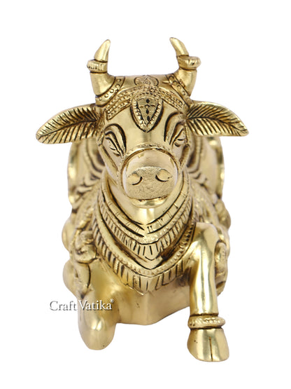 Lord Shiva Nandi Bull Brass Statue Coabs117