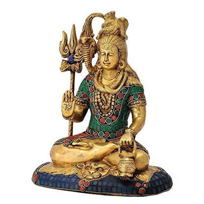 Blessing Shiva Brass Statue