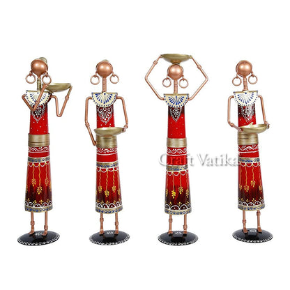 Iron Village Women Decorative Doll Showpiece For Home 