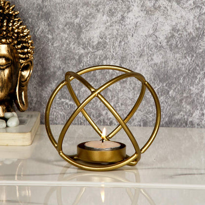 Metal Nordic Geometric Tealight Candle Holder Stand Showpiece