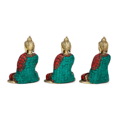 Set of 3 Buddha Meditating Buddha Statue 