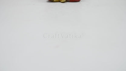 Brass Handmade Ganesha Statue With Work Of Colorful Stones Gts202