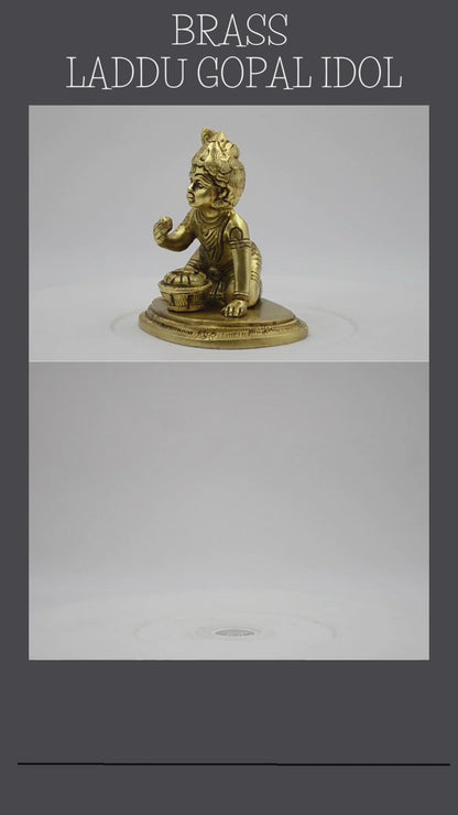 Brass Bal Krishan Laddu Gopal Statue Kbs131