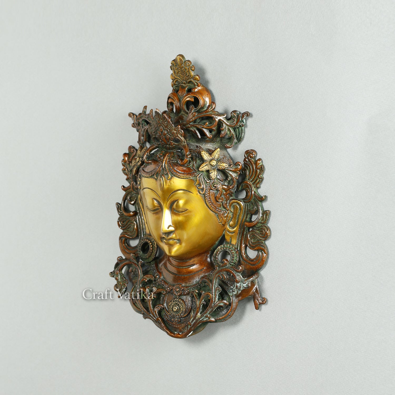 Brass Tara Buddha Idol Wall Hanging Showpiece Btw104
