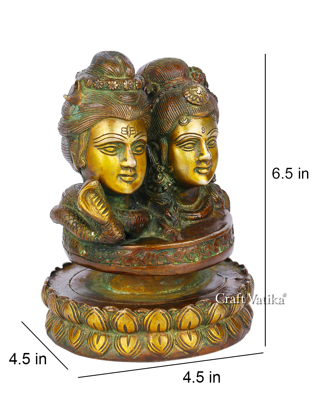 Brass Antique Finish Shiva Parvati Idol Shbs116