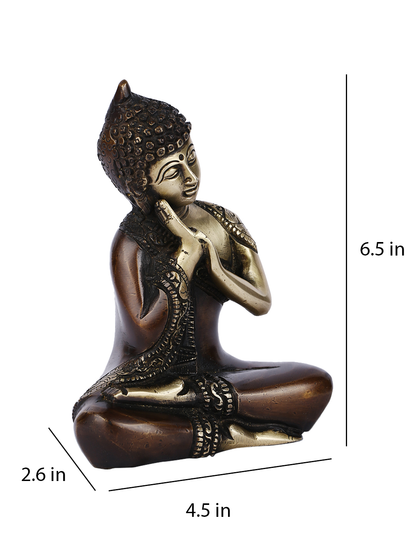 Brass Resting Gautam Buddha Idol Showpiece Bbs265