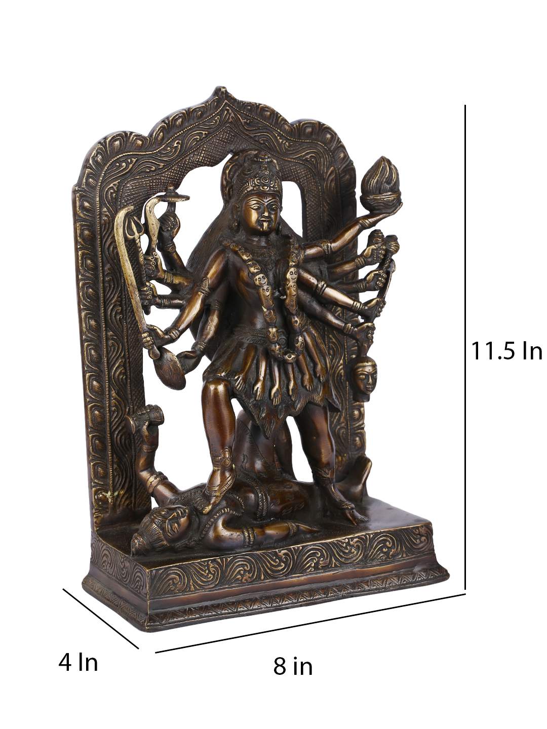 Maa Kali Statue With Shiva Idol Religious Temple Puja Sculpture