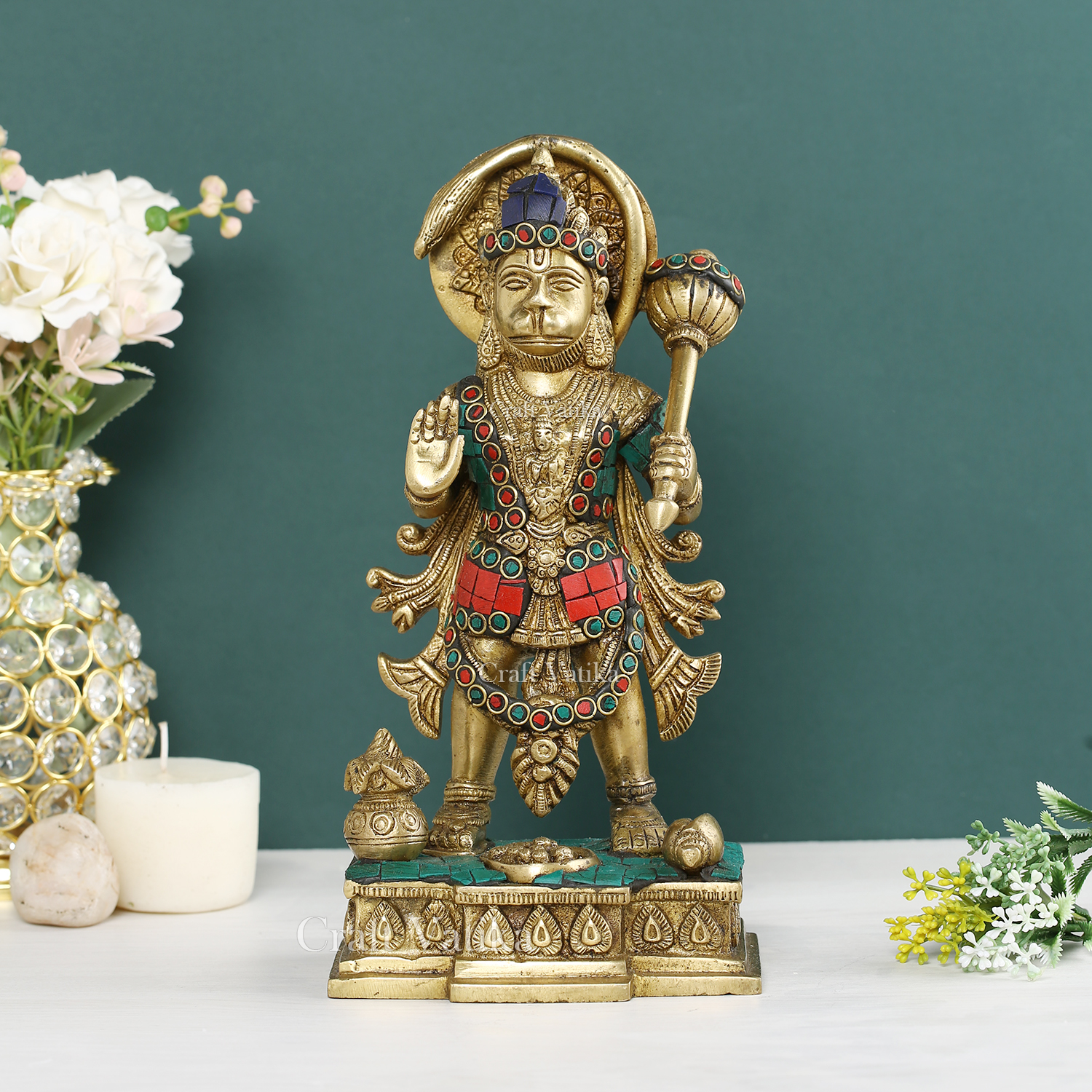 Lord Bajrang Bali Large Size In Standing Position Brass Idol Hts115