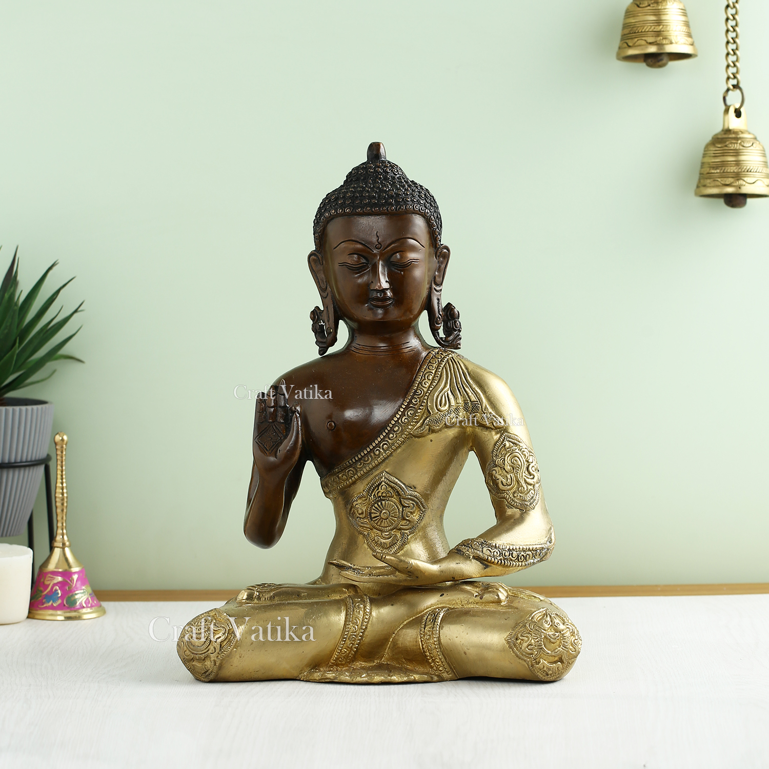 Brass Buddha Idol Showpiece Tibetan Chinese Buddhist Fengshui Bbs276